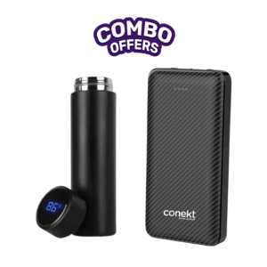 Zeal Proton Pro Power Bank And Stainless Steel Water Bottles, Office, Gym, School, Outdoor, Travel Classic Water Bottle Black